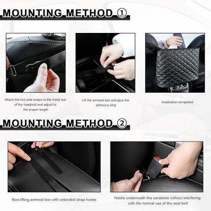 Car Net Pocket Handbag Holder, Large Capacity Automotive Purse Holder Organizer Between Two Seats, Leather Seat Storage Holders Barrier of Backseat Pet Kids, Car Accessories