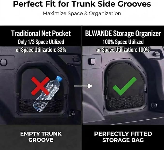 For Toyota Rav4 2026 Trunk Upgrade, Trunk Organizer Pocket Bag, Trunk Cubby Storage bag,Cargo side pocket Black, 1 pc