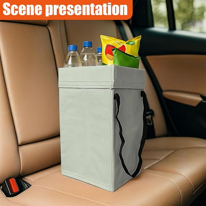 YoRise Foldable Car Trash Can, Multipurpose Waterproof Auto Back Seat Hanging Garbage Organizer, Large Capacity Leak-Proof Vehicle Interior Storage Bag Accessories for Cars, SUVs, Trucks (Gray)