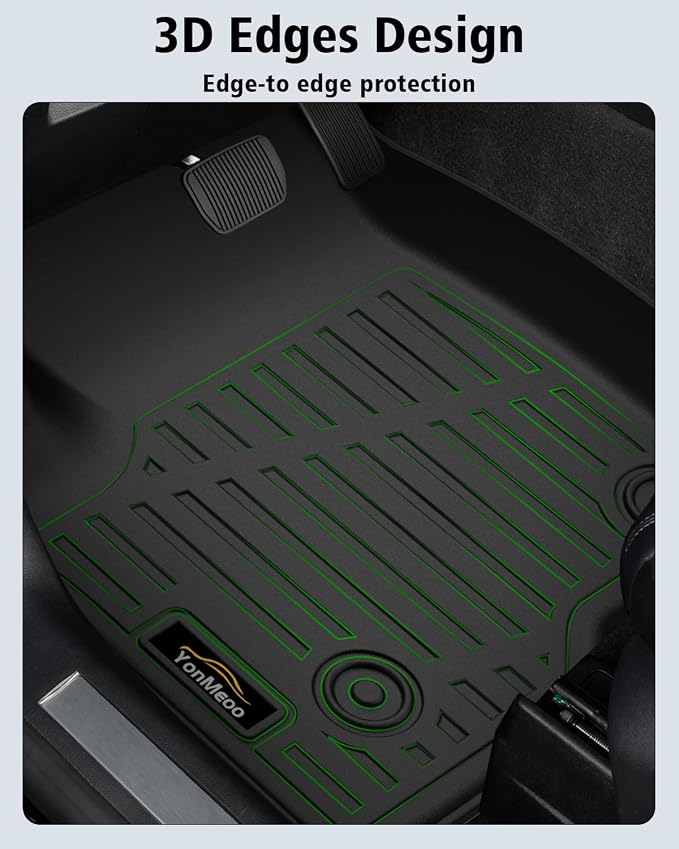 Floor Mats 2019-2025 2026 for Chevy Silverado/GMC Sierra 1500, 2020-2026 2500HD/3500HD (Crew Cab Only, Fit with Rear Under-Seat Storage All Weather TPE Floor Liner (Not 2nd Row Plastic Storage/NO EV)
