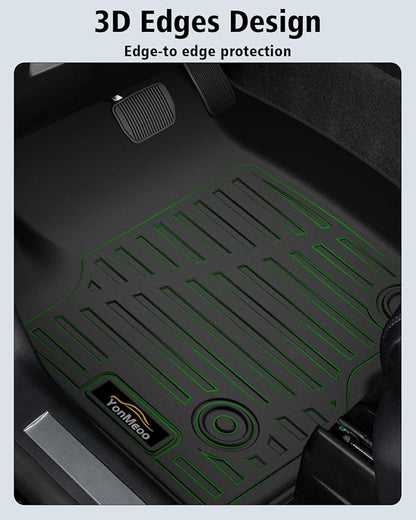 Floor Mats 2019-2025 2026 for Chevy Silverado/GMC Sierra 1500, 2020-2026 2500HD/3500HD (Crew Cab Only, Fit with Rear Under-Seat Storage All Weather TPE Floor Liner (Not 2nd Row Plastic Storage/NO EV)