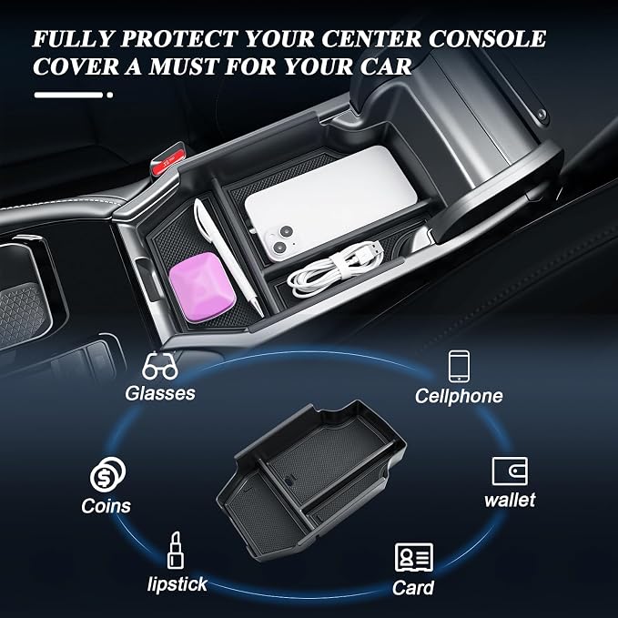 BIBIBO 2026 Accord Center Console Organizer for 2026 Honda Accord (LX/SE/Sport Hybrid/EX-L Hybrid/Sport-L Hybrid/Touring Hybrid) Console Tray 2026 Honda Accord Armrest Insert Organizer
