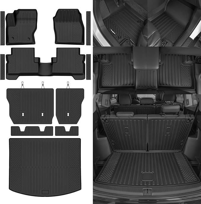 Floor Mats for Ford Escape 2013-2019, Trunk Mat and Backrest Mat & Door Sill Guard All Weather TPE Protector for Ford Escape Floor Liner Accessories