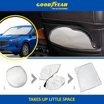 Goodyear Foldable Windshield Sunshade for Ford Escape 2020-2026, Car Accessories, Sunshade Cover, Sun Shade Car Windshield, Window Sun Blocker - GY008295