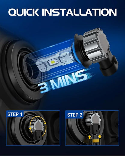 Laxmas 9005 Bulbs 28,000LM Brightness Fog Light, 6500K Wider Vision Cool White, Plug and Play, Pack of 2
