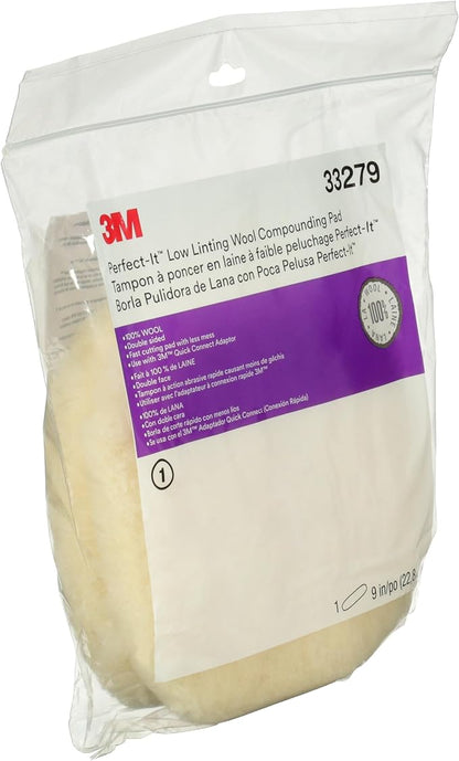 Perfect-It 3M Low Linting Wool Compounding Pad, 33279, 9 in
