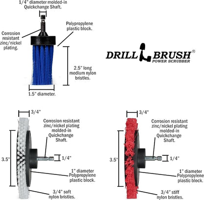 Narrow Gap Cleaner Brush - Concrete Scrubbing Tool - Crevice Brush for Drill - Car Detailing Drill Brushes - Window Track Cleaning Tools - Crevice Cleaning Brushes for Household Use - Gap Cleaner Kit