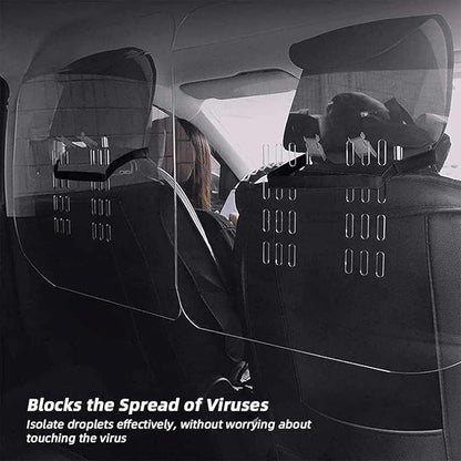Car Taxi Partition Sneeze Guard, Transparent Plexiglass Barrier with Hook and Loop Strap Acrylic Partition Isolation Protective Shield