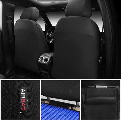 CAR PASS Car Seat Covers Front Seats Only, 3D Air Mesh Car Seat Cover with 5mm Composite Sponge Inside,Airbag Compatible Universal Fit SUV,Vans,sedans, Trucks, Automotive Interior Covers(Black Blue