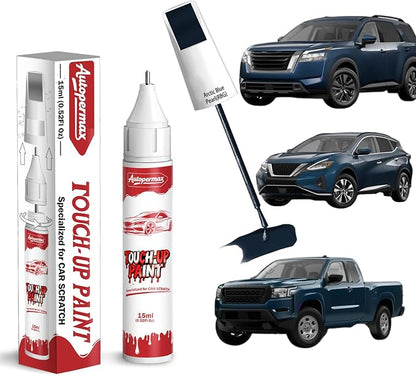RBG Arctic Blue Pearl Car Touch Up Paint for Nissan, Color Accurate Two-In-One Car Paint Scratch Repair Pen, Professional Scratch Remover for Vehicles Chips and Nicks Scuff