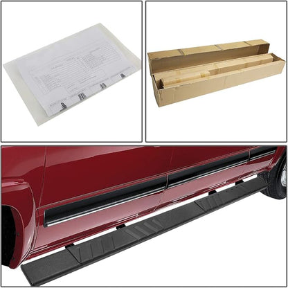 Auto Dynasty Flat Running Boards Compatible with 2004-2014 Ford F150 SuperCrew Cab, Stainless Steel Side Step Rail Nerf Bars, 5" Step Bars, Black Powdercoated