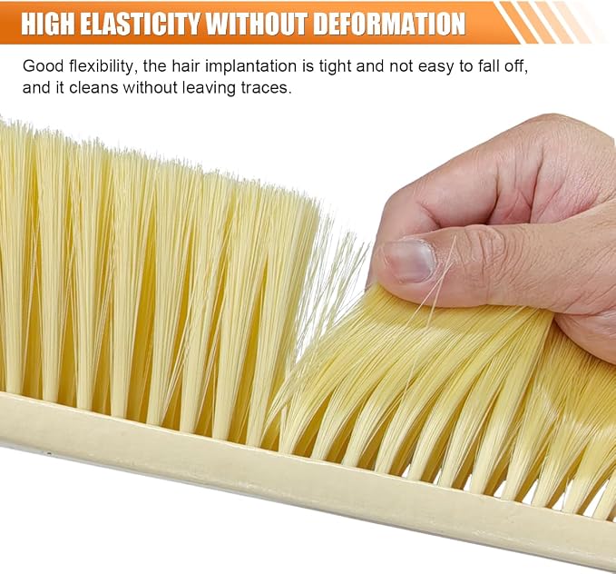Wooden Auto Interior Dust Brush, Long Handle Car Detailing Brush, Multipurpose Automotive Soft Duster for Dashboard, Workshop, Air Vent, Skylight (Yellow)