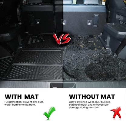 LASFIT Cargo Mat&Backrest Mat for Toyota 4Runner 2025-2026 (Only Fit 7-Seats), All Weather TPE Custom Fit Easy Clean Durable No-Curling Cargo Liner for 6th gen 4 Runner Cargo Mat, Black