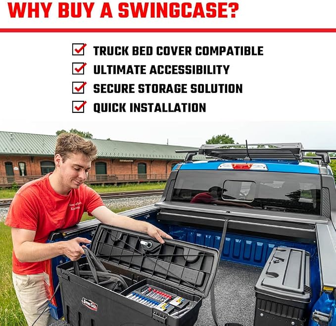 RealTruck UnderCover SwingCase Truck Bed Storage Box | SC302D | Fits 2019 - 2025 Dodge Ram 1500/2500 Drivers Side (New Body Style)