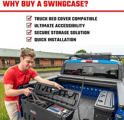 RealTruck UnderCover SwingCase Truck Bed Storage Box | SC104P | Fits 2019 - 2025 Chevy/GMC Silverado/Sierra 1500 Passenger Side (Will not fit with Carbon Pro Bed or MultiPro Tailgate)