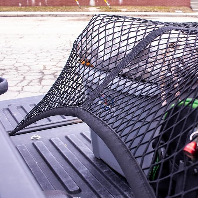 Highly Elastic Cargo Net, Simple Truck Bed Cargo Mesh Organizer, Suitable for 5ft - 6ft Standard Bed Trucks, 4'x4' Stretches to 7'x7' (Single Layer)