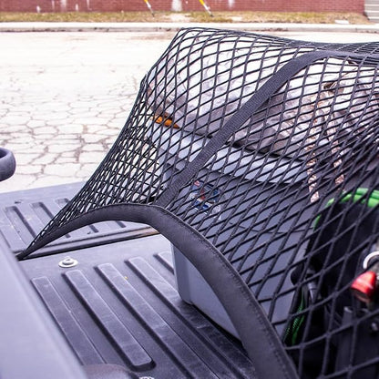 Highly Elastic Cargo Net, Simple Truck Bed Cargo Mesh Organizer, Suitable for 5ft - 6ft Standard Bed Trucks, 4'x4' Stretches to 7'x7' (Single Layer)