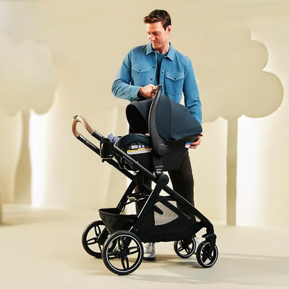 Maxi-Cosi Zelia Pro 5-in-1 Travel System with Mico Pro Infant Car Seat and Baby Stroller Combo, Reversible Seat, Large Wheels, Adjustable Handle, Newborn to Toddler, Lightweight, Classic Oat