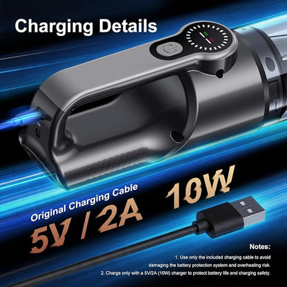 18000Pa Cordless Handheld Car Vacuum Cleaner – 35-Min Runtime, LED Light & LCD Screen, 2-in-1 Blower Function – Lightweight 1.9lb Portable Vacuum for Pet Hair, Home & Car Interior (Black)