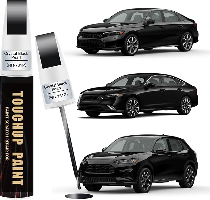 Crystal Black Pearl(NH-731P) Car Paint Touch Up Pen Compatible with Honda,2-In-1 Color Accurate Touch Up Car Scratch Repair Paint Match Honda Series Automotive Scratch Remover for Nicks & Chips Repair