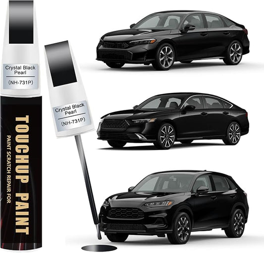 Crystal Black Pearl(NH-731P) Car Paint Touch Up Pen Compatible with Honda,2-In-1 Color Accurate Touch Up Car Scratch Repair Paint Match Honda Series Automotive Scratch Remover for Nicks & Chips Repair
