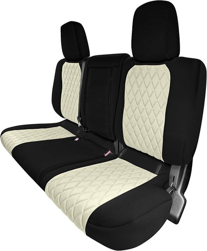 FH Group Custom Fit Car Seat Covers Specifically Made for 2022-2026 Nissan Frontier, Rear Set Beige Ultraflex Neoprene Waterproof Automotive Seat Covers for Pickup Truck, Nissan Accessories