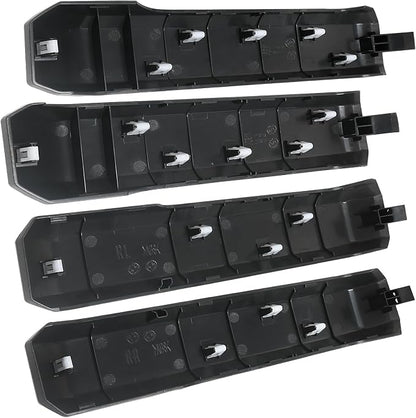 TQPONLY Interior Inner Door Handle Cover Trim | Fits 2015-2020 Ford F150 SuperCrew Truck Accessories Replacement | 1 Set Front and Rear Door Armrest Pull Handle (Black Wood Grain)