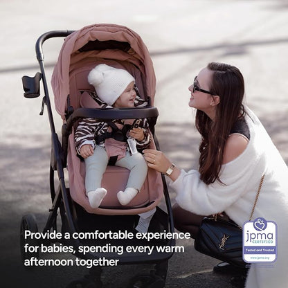 Mompush Wiz Pro 2-in-1 Baby Stroller, Full-Size All-Terrain Premium Stroller with Newborn Mode and Reversible Seat, Snack Tray Included, Large UPF 50+ Canopy & Storage Basket