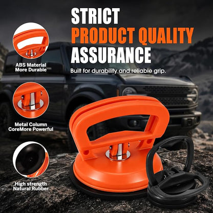 Car Dent Puller,Suction Cup Dent Puller,Dent Remover Tool for Car | 3-Pack Paintless Car Dent Remover Kit for Auto Body & Hail Damage,Glass/Tiles Lifting & Heavy Object Moving (Orange+Black)