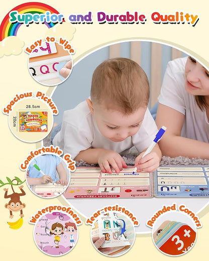 Baobrava Preschool Learning Activities, 37 Themes Tracing Activity Books Ages 3-8, Toddler Handwriting Practice, Letter Tracing, Kindergarten Workbooks, Travel Game for Trip, Christmas Birthday Gifts