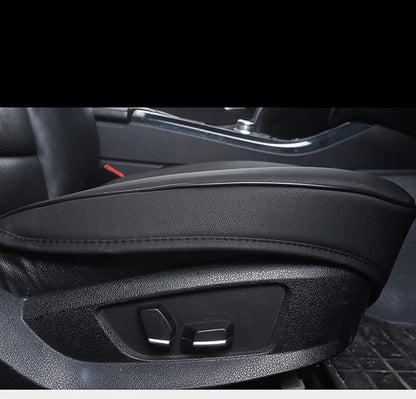 Ultra-Luxury Faux Leather Car Bottom Seat Cover Front Seat Protector Car Seat Cover for Most Four-Door Sedan & SUV,Single Seat Without Backrest 1PCS (W 20.5''× L21''×Thick 0.2'') (3D - Black)