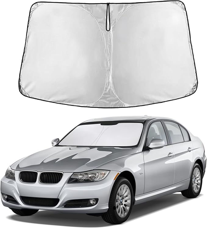 EcoNour Windshield Sunshade Compatible for BMW 3 Series 2006-2009 2010 2011, Sun Visor for Front Windshield & Window Sun Shade Cover, UV Heat Blocker & Protector, Car Accessories