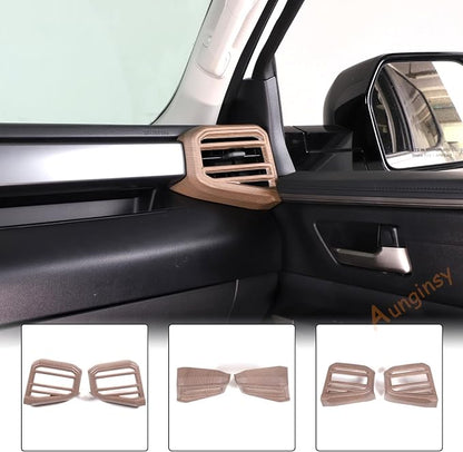 Aunginsy Car Center Console Side Air Conditioning Outlet Trim Cover Compatible with Toyota Tundra/Sequoia 2022-2025 2026, Dashboard Side A/C Wind Vent Panel Decorative Frame Protector ABS Accessories