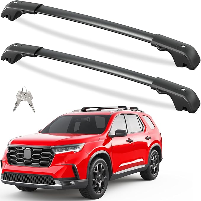 Tuyoung 300lbs Lockable Roof Rack Cross Bars Compatible with Honda Pilot 2023-2026 Sport TrailSport Touring Elite with Raised Rails,Heavy Duty Aluminum Roof Crossbar Luggage