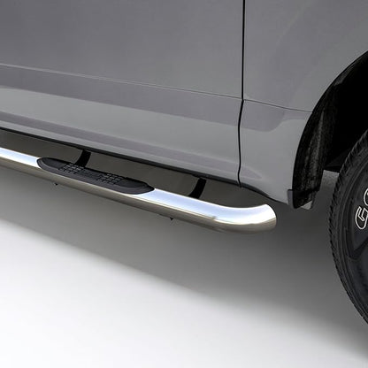ARIES 204076-2 3-Inch Round Polished Stainless Steel Nerf Bars, No-Drill, Fits Select Hummer H3