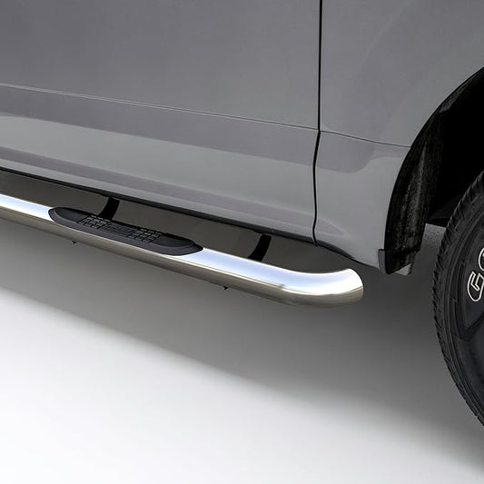 ARIES 204076-2 3-Inch Round Polished Stainless Steel Nerf Bars, No-Drill, Fits Select Hummer H3