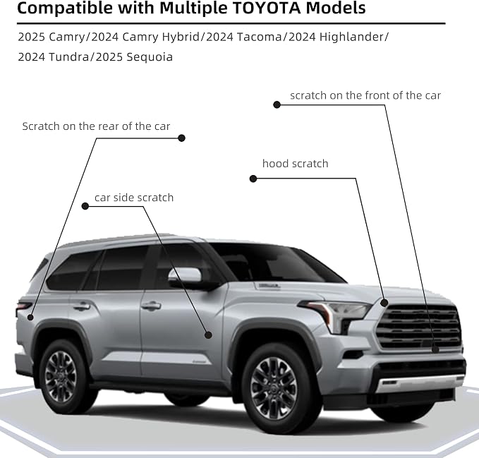 Car Paint Touch Up Pen for Toyota Celestial Silver Metallic(1J9), 2-In-1 Color Accurate Touch Up Car Scratch Repair Paint Exact Match Toyota Series Automotive Scratch Remover for Nicks & Chips Repair
