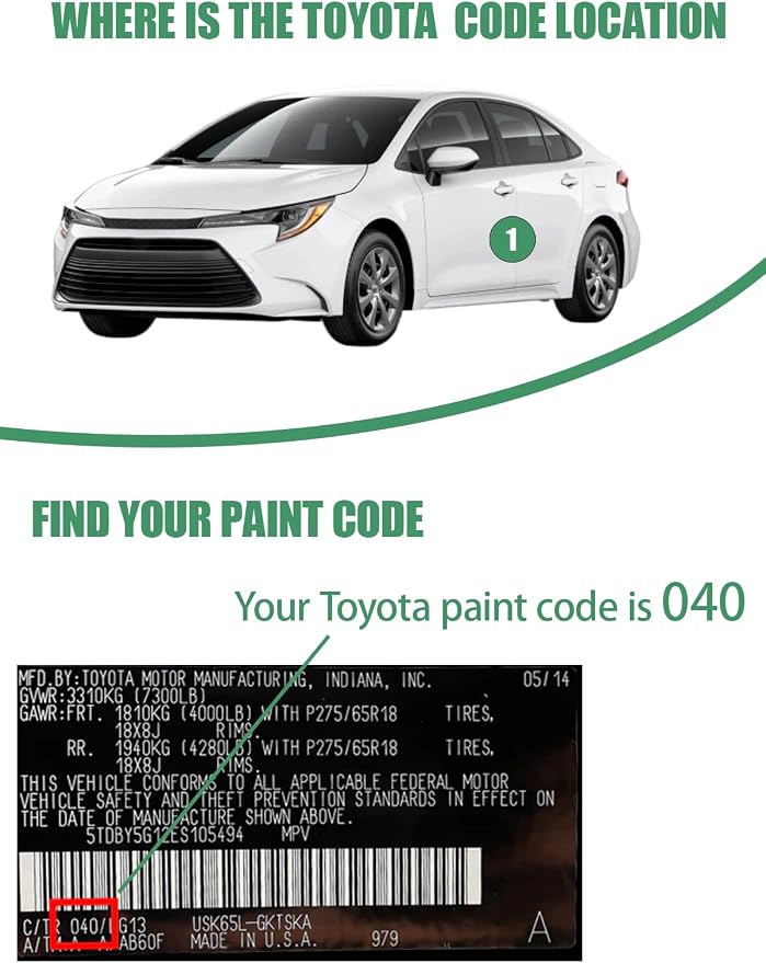 Silver Sky Metallic(1D6) Touch Up Paint Pen for Toyota,Car Paint Scratch Repair Pen Quick and Easy Fix Auto Paint Scratch
