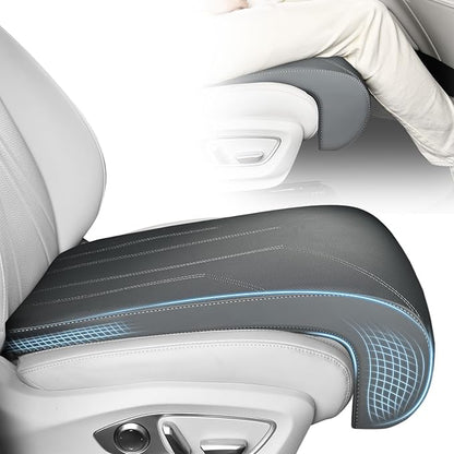 FLORICH Car Seat Extender Leg Extender Support Cushion for Driver Seats Office Chair, Leather Carseat Leg Support for Long Drivers Universal Car Seat Cushion Legs Rest Pads-Deep Grey