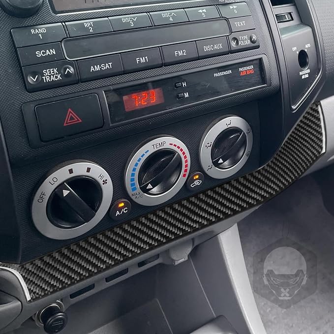 NVCNX Real Premium Carbon Fiber for Toyota 2nd Gen Tacoma Accessories 2005-2011 2006 2007 2008 2009 2010 Car Dash Central Strip Cover Interior Trim Thick Overlay Sticker Decal 1PC