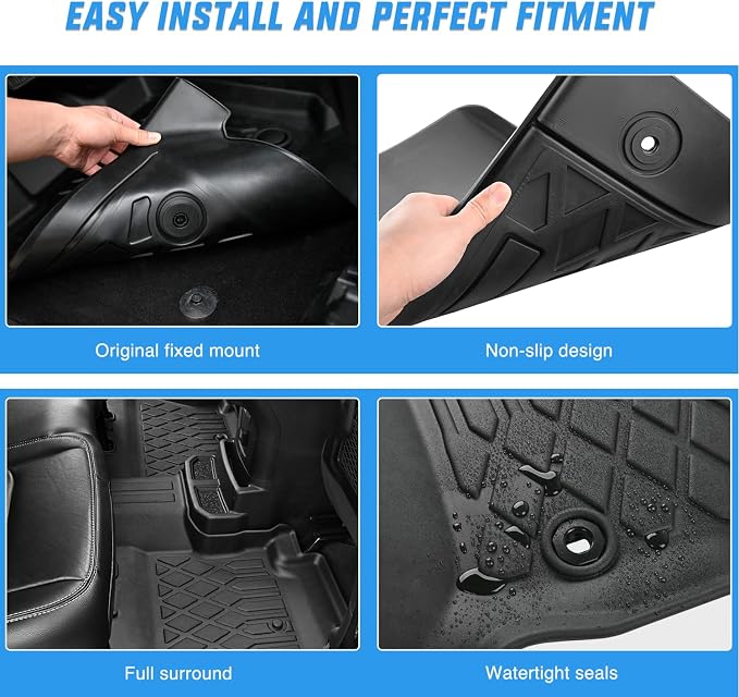 Nilight TPE Floor Mats for Land Rover Range Rover Evoque 5 Door and Coupe 2011 2012 2013 2014 2015 2016 2017 2018 2019, All Weather Custom Fit Heavy Duty Floor Liners