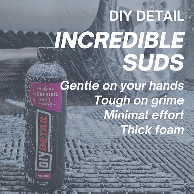 diy detail Incredible Suds T2 – Rich, Luxurious Foam Car Wash Soap | pH Neutral, Paint-Safe Vehicle Wash for Cars, Trucks, RVs & Motorcycles | Foam Cannon & Hand Wash Ready | Car Shampoo 16oz Bottle