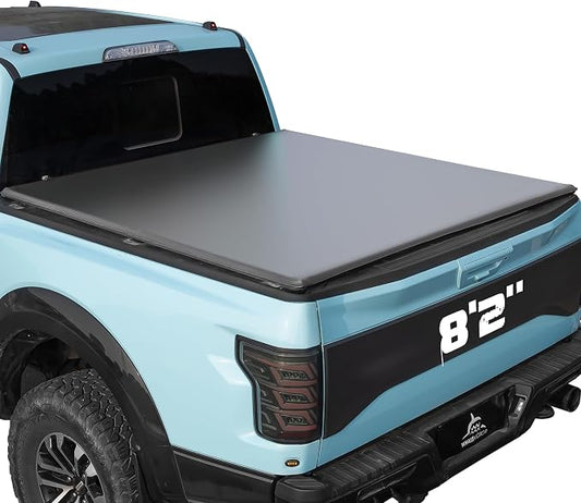 Truck Bed Tonneau Cover Compatible with Ford Super Duty 8.2 ft Long Box, 1999-2026 F250 F-250 F350 F-350, Soft Roll Up Style