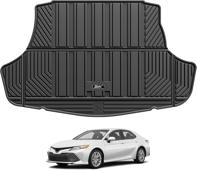 3W Trunk Mat for Toyota Camry 2018-2026 & Toyota Avalon 2019-2022, TPE All-Weather Trunk Liner, Hybrid/L/LE/SE/TRD/XLE/XSE Models, Black
