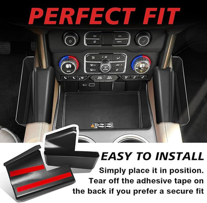 Muslogy Console Organizer Compatible with 2021-2023 2024 GMC Yukon & Chevy Tahoe Suburban Accessories Middle Console Storage Box Left & Right Set Interior Phone Pocket (Not for Yukon Denali/Ultimate)