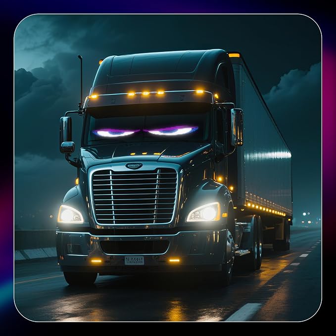 Devil Eyes Light for Cars,Flexible Scrolling Programmable LED Signs,LED Eyes for Truck Windshield,Custom Editor Colours,Animations,Text