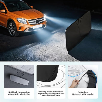 Windshield Sunshade for Mercedes Benz GLA GLA180 GLA200 GLA220 GLA250 2014-2026 Sun Shade 300T Front Window Shade Sun Shield Blocks UV Rays Custom Fit GLA Windshield Cover Foldable Keep Cool