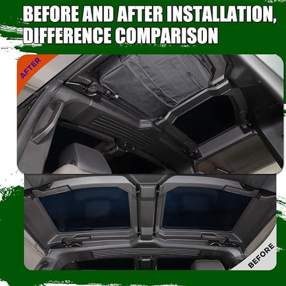 Sunroof Storage Bags for Hummer EV 2022-2026 SUV/SUT, Overhead Storage Organizer Cargo, 600D Oxford Overhead Storage Bag/Waterproof/Foldable/Top Sunshade with Hardtop Suction fixing (C)