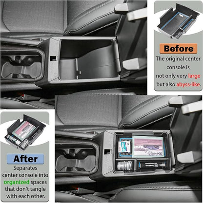 RUNROAD Center Console Organizer Tray Compatible with Jeep Compass 2022-2025 Accessories, Coin Holder Armrest Tray Secondary Storage Box Insert Console Organizer Card Container, Blue (NOT For Ltd)