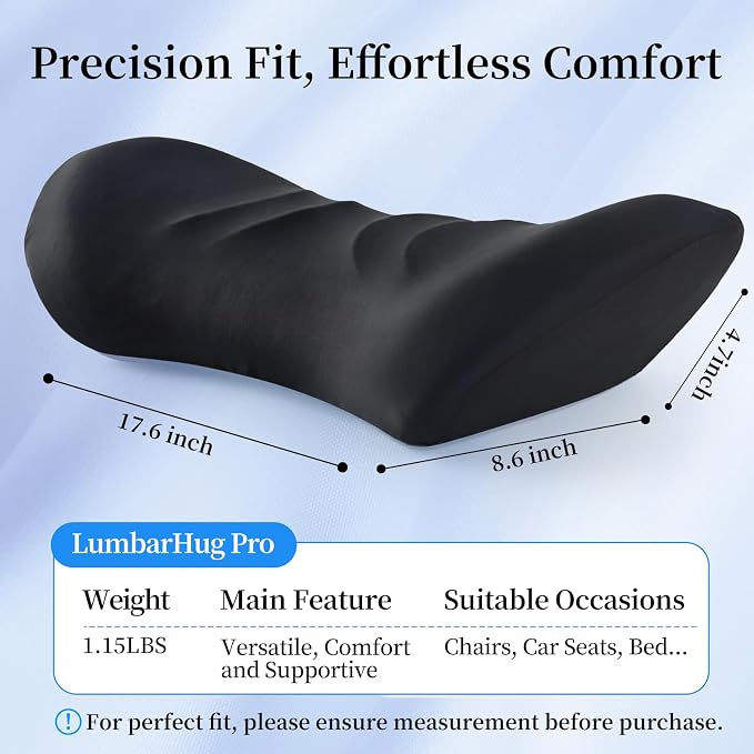 Lumbar Support Pillow for Office Chair - Lumbar Pillow for Car - Ergonomic Lumbar Support Pillow for Car Back Support Cushion
